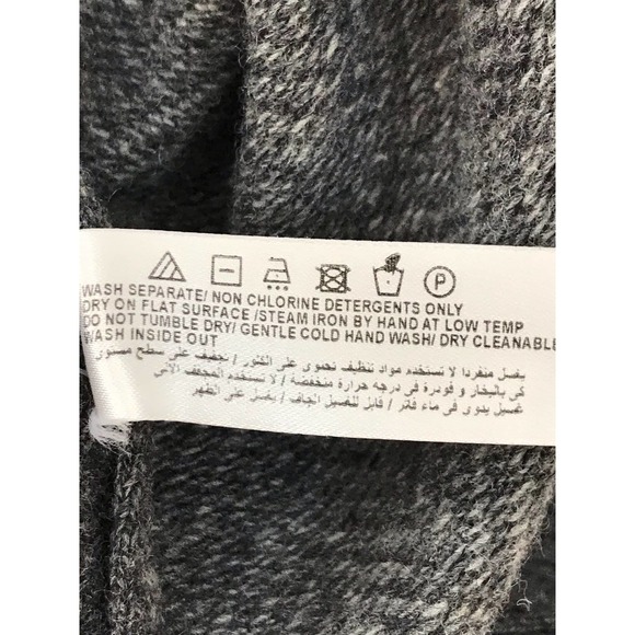 Concrete Casual Men's Shawl Collar Pullover Sweater Lambswool Blend Gray Large - Picture 6 of 9